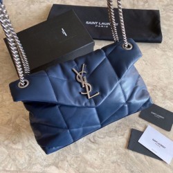 Fake YSL Saint Laurent Loulou Puffer Small Bag Blue Replica