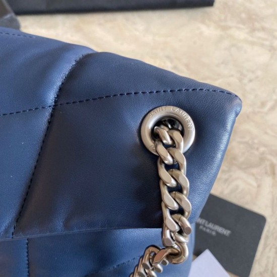 Replica YSL Saint Laurent Loulou Puffer Small Bag Blue Fake YSL Saint Laurent Loulou Puffer Small Bag Blue Replica