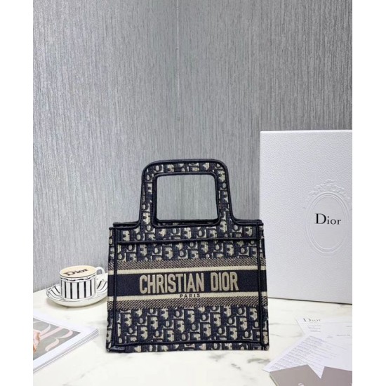 Replica Christian Dior Mini Book Tote Bag Dark Blue