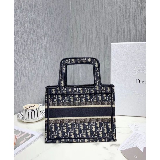 Replica Christian Dior Mini Book Tote Bag Dark Blue