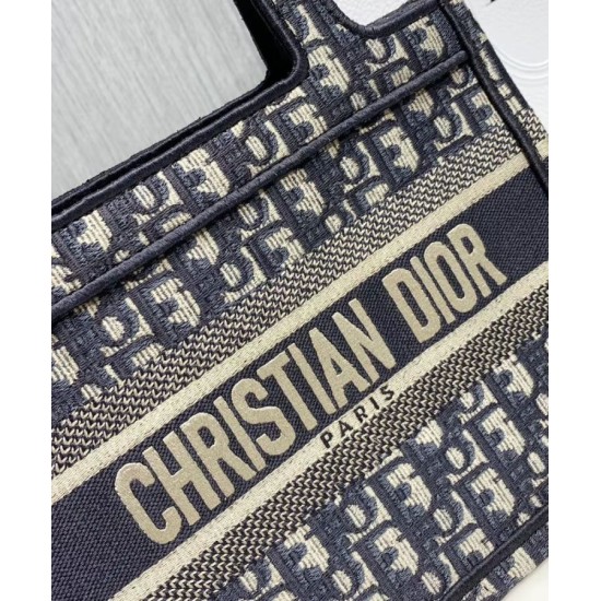 Replica Christian Dior Mini Book Tote Bag Dark Blue