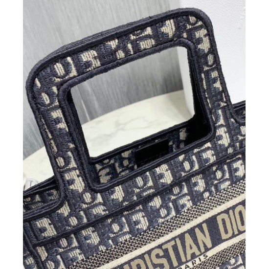 Replica Christian Dior Mini Book Tote Bag Dark Blue