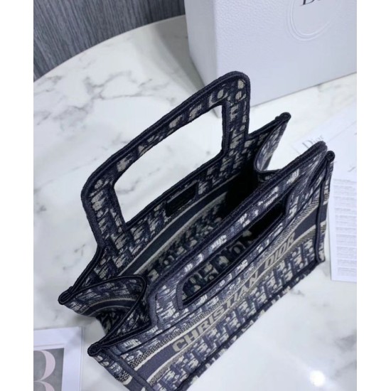 Replica Christian Dior Mini Book Tote Bag Dark Blue