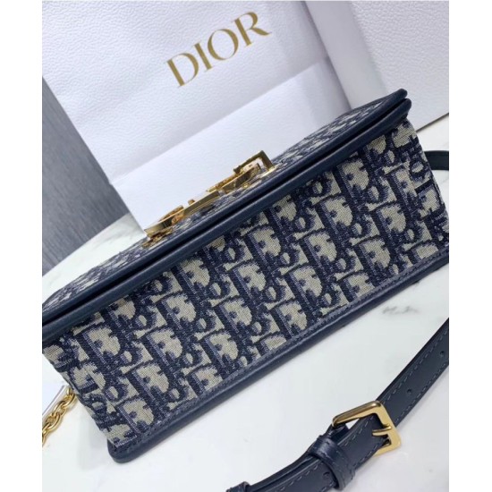 Fake Christian Dior 30 Montaigne Bag with Chain Dark Blue Replica Fake Christian Dior 30 Montaigne Bag with Chain Dark Blue Replica