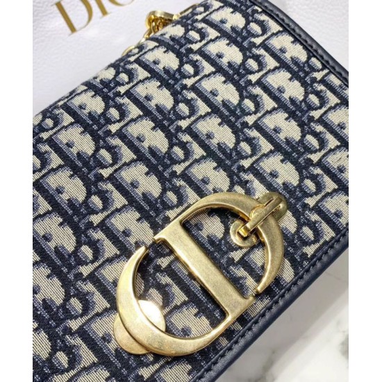 Fake Christian Dior 30 Montaigne Bag with Chain Dark Blue Replica Fake Christian Dior 30 Montaigne Bag with Chain Dark Blue Replica
