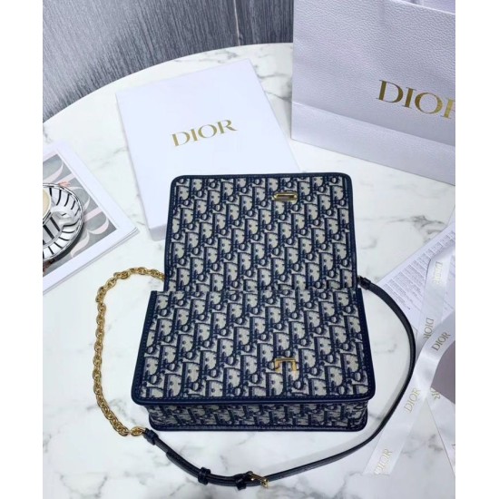 Fake Christian Dior 30 Montaigne Bag with Chain Dark Blue Replica Fake Christian Dior 30 Montaigne Bag with Chain Dark Blue Replica