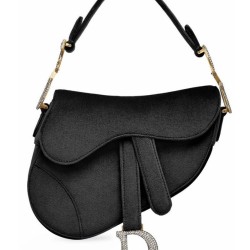 Replica Christian Dior Mini Saddle Velvet Bag Black