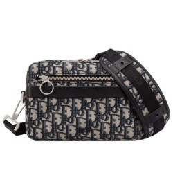 Replica Christian Dior Safari Dior Oblique Messenger Bag Dark Blue