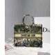 Fake Christian Dior Book Tote Bag In Embroidered Canvas Green Replica