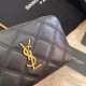 Replica YSL Saint Laurent Becky Double Zip Pouch Quilted Lambskin Black