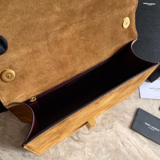 Replica YSL Saint Laurent Carre Satchel Suede Bag Brown Fake YSL Saint Laurent Carre Satchel Suede Bag Brown Replica