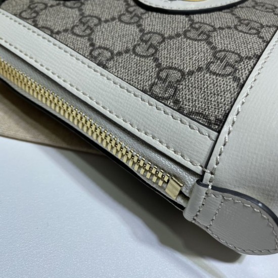 Replica Gucci Horsebit 1955 Mini Top Handle Bag 640716 Brown / White Replica Gucci Horsebit 1955 Mini Top Handle Bag 640716 Brown / White