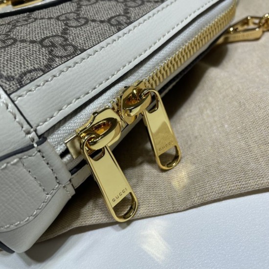 Replica Gucci Horsebit 1955 Mini Top Handle Bag 640716 Brown / White Replica Gucci Horsebit 1955 Mini Top Handle Bag 640716 Brown / White