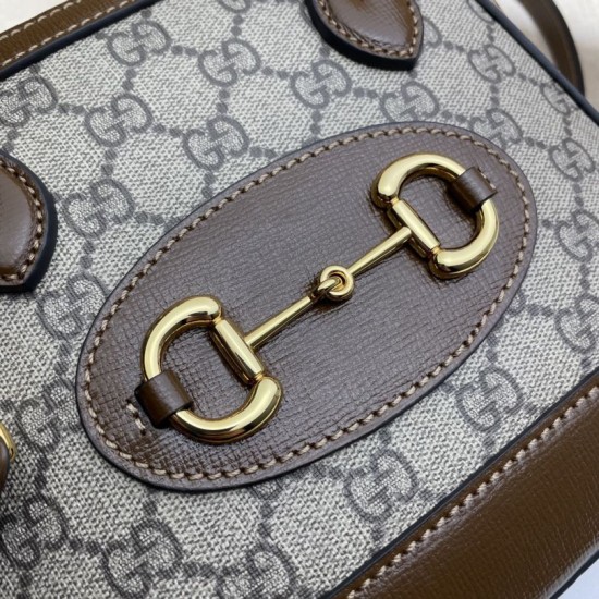 Replica Gucci Horsebit 1955 Mini Top Handle Bag 640716 Brown