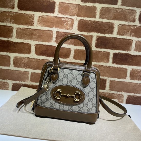 Replica Gucci Horsebit 1955 Mini Top Handle Bag 640716 Brown