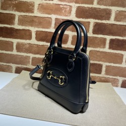 Replica Gucci Horsebit 1955 Mini Top Handle Bag 640716 Black