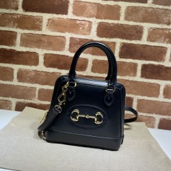 Replica Gucci Horsebit 1955 Mini Top Handle Bag 640716 Black