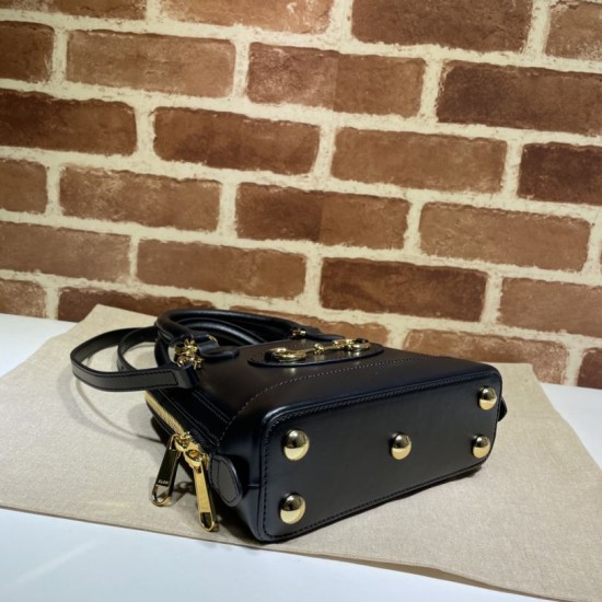 Fake Gucci Horsebit 1955 Mini Top Handle Bag 640716 Black Replica Replica Gucci Horsebit 1955 Mini Top Handle Bag 640716 Black