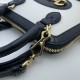 Fake Gucci Horsebit 1955 Mini Top Handle Bag 640716 Black /White Replica