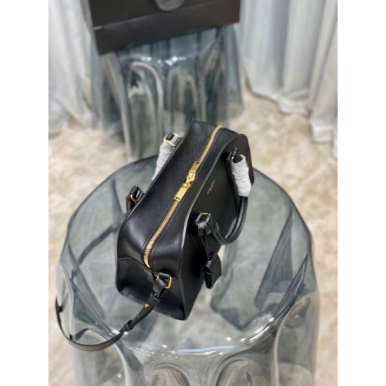 Fake YSL Saint Laurent Lock Baby Duffle Bag Black Replica Replica YSL Saint Laurent Lock Baby Duffle Bag Black