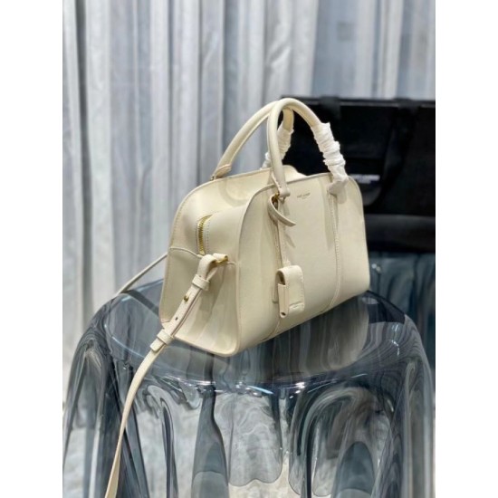 Replica YSL Saint Laurent Lock Baby Duffle Bag Beige Replica YSL Saint Laurent Lock Baby Duffle Bag Beige