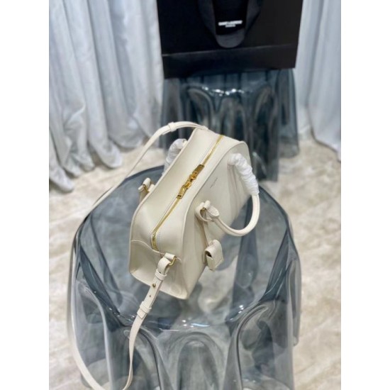 Replica YSL Saint Laurent Lock Baby Duffle Bag Beige Replica YSL Saint Laurent Lock Baby Duffle Bag Beige