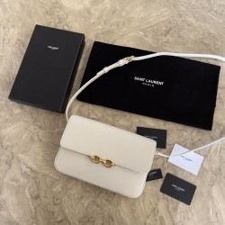 Fake YSL Saint Laurent Le Maillon Satchel Bag Beige Replica