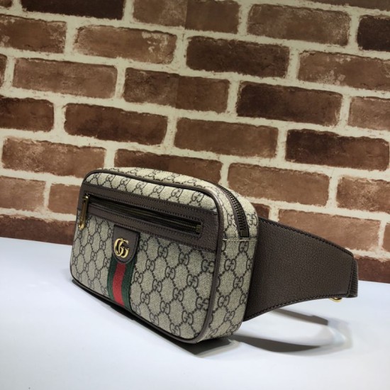 Replica Gucci Ophidia GG Belt Bag 574796 Brown Fake Gucci Ophidia GG Belt Bag 574796 Brown Replica