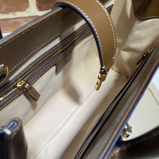 Replica Gucci Jackie 1961 Medium Tote Bag 649016 Brown