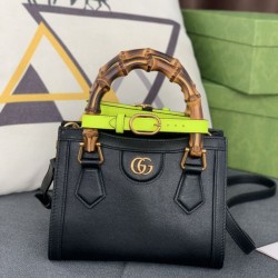 Fake Gucci Diana Mini Tote Bag ‎655661 Black Replica