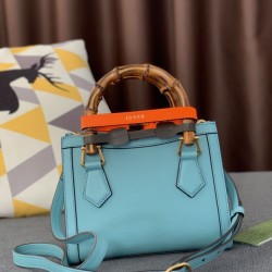 Fake Gucci Diana Mini Tote Bag ‎655661 Light Blue Replica