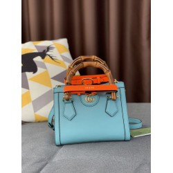 Fake Gucci Diana Mini Tote Bag ‎655661 Light Blue Replica
