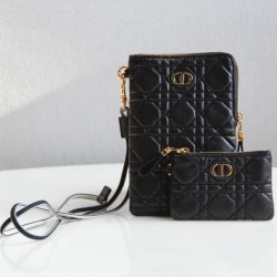 Fake Christian Dior Caro Multifunctional Pouch Black Replica