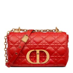Fake Christian Dior Small Dior Caro Bag Red Replica