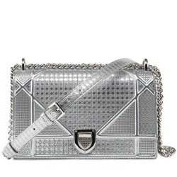 Replica Christian Dior Small Diorama flap bag Silver