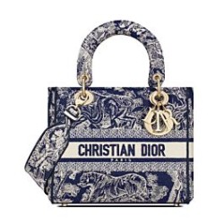 Replica Christian Dior Medium Lady D-Lite Bag Dark Blue