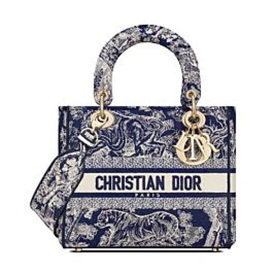 Replica Christian Dior Medium Lady D-Lite Bag Dark Blue Replica Christian Dior Medium Lady D-Lite Bag Dark Blue