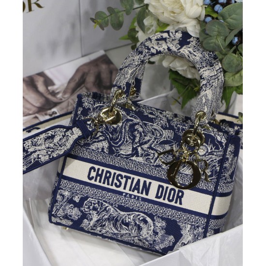 Replica Christian Dior Medium Lady D-Lite Bag Dark Blue Replica Christian Dior Medium Lady D-Lite Bag Dark Blue