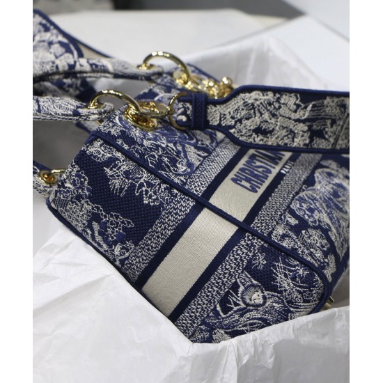 Replica Christian Dior Medium Lady D-Lite Bag Dark Blue Replica Christian Dior Medium Lady D-Lite Bag Dark Blue