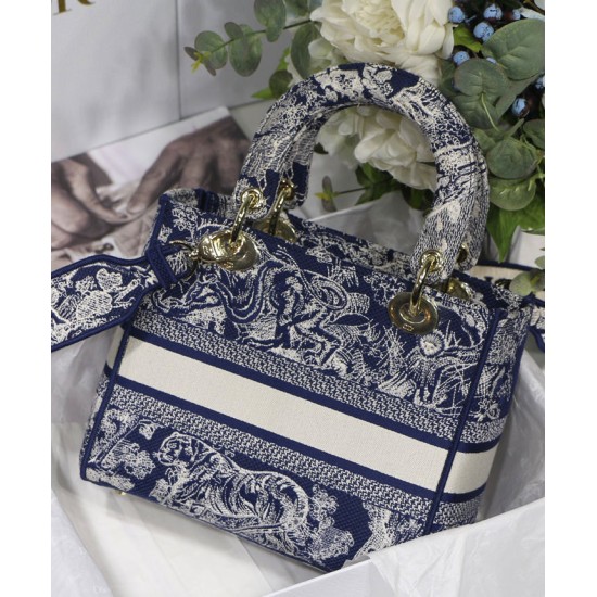 Replica Christian Dior Medium Lady D-Lite Bag Dark Blue Replica Christian Dior Medium Lady D-Lite Bag Dark Blue