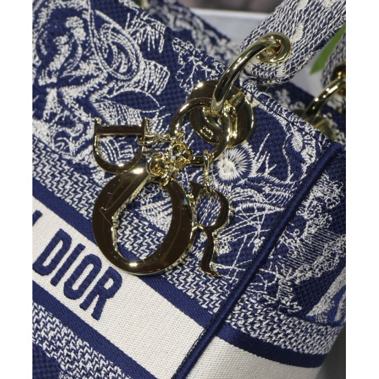 Replica Christian Dior Medium Lady D-Lite Bag Dark Blue Replica Christian Dior Medium Lady D-Lite Bag Dark Blue