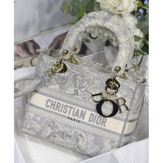 Fake Christian Dior Medium Lady D-Lite Bag Gray Replica Replica Christian Dior Medium Lady D-Lite Bag Gray