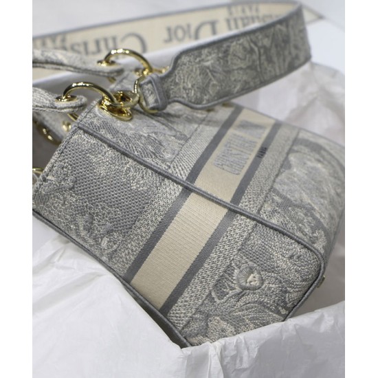 Fake Christian Dior Medium Lady D-Lite Bag Gray Replica Replica Christian Dior Medium Lady D-Lite Bag Gray