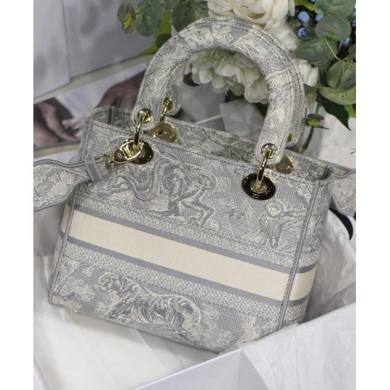 Fake Christian Dior Medium Lady D-Lite Bag Gray Replica Replica Christian Dior Medium Lady D-Lite Bag Gray