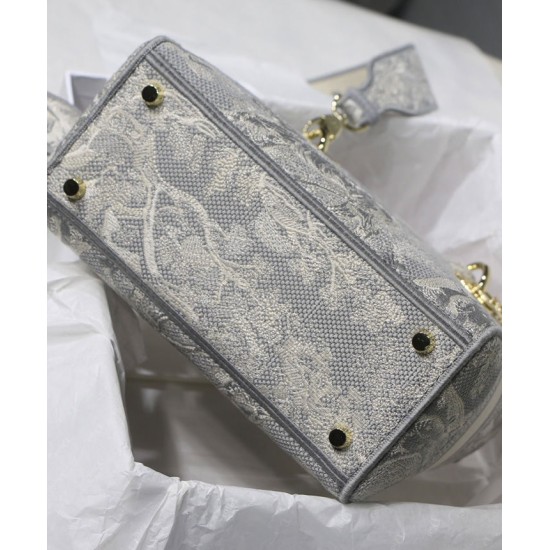Fake Christian Dior Medium Lady D-Lite Bag Gray Replica Replica Christian Dior Medium Lady D-Lite Bag Gray