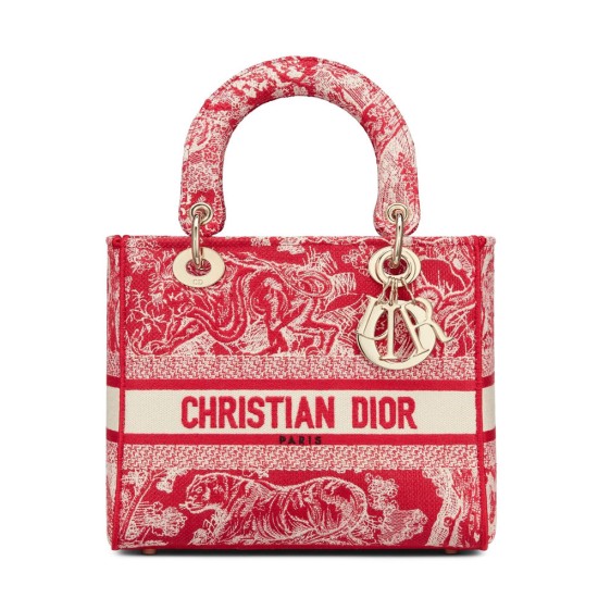 Replica Christian Dior Medium Lady D-Lite Bag Red Fake Christian Dior Medium Lady D-Lite Bag Red Replica