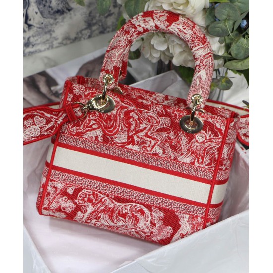 Replica Christian Dior Medium Lady D-Lite Bag Red Fake Christian Dior Medium Lady D-Lite Bag Red Replica