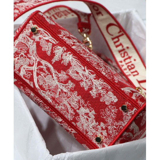 Replica Christian Dior Medium Lady D-Lite Bag Red Fake Christian Dior Medium Lady D-Lite Bag Red Replica