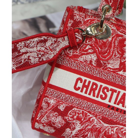 Replica Christian Dior Medium Lady D-Lite Bag Red Fake Christian Dior Medium Lady D-Lite Bag Red Replica