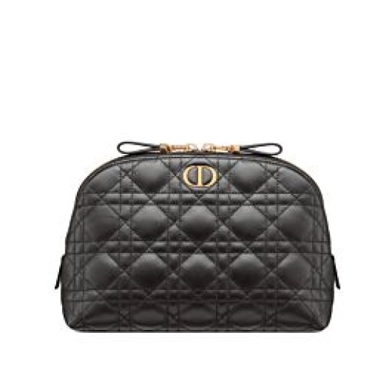 Fake Christian Dior Caro Cosmetic Bag Black Replica Replica Christian Dior Caro Cosmetic Bag Black